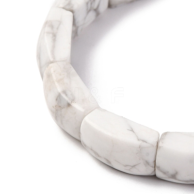 Natural Howlite Bead Stretch Bracelets for Women Men BJEW-C097-02A-06-1