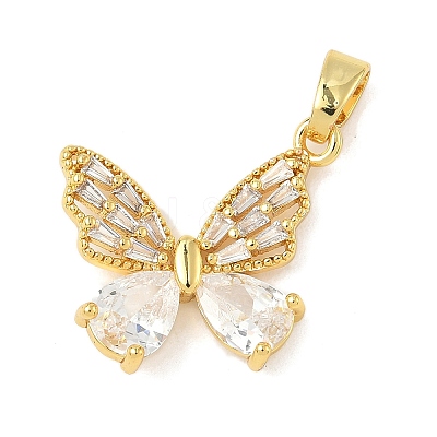 Brass Micro Pave Cubic Zirconia Pendants KK-I355-07G-1