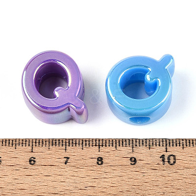 UV Plating Opaque Acrylic European Beads OACR-M027-03Q-1