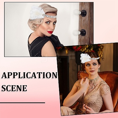 Alloy & Rubber & Rhinestone & Feathers & Seed Glass & Plastic Headbands OHAR-WH20011-15B-1