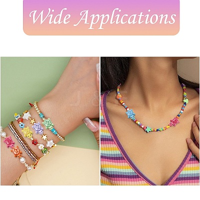 14Pcs 7 Colors Spray Painted Alloy Beads with Glitter Sheet FIND-CJ0003-39-1