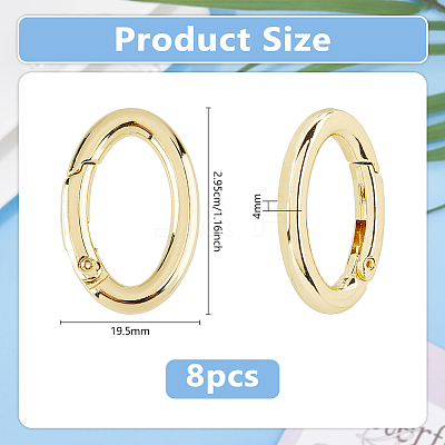 8Pcs Rack Plating Brass Springs Gate Rings KK-DC0004-77-1