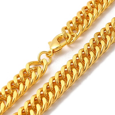 Iron Cuban Link Chain Necklaces for Women Men NJEW-A028-01A-G-1