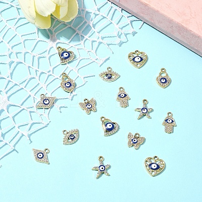 16Pcs 8 Styles UV Plating Alloy Enamel Pendants FIND-FS0002-74-1