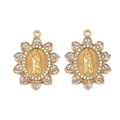 304 Stainless Steel Rhinestone Pendants RB-CBADC81-15G-01-1