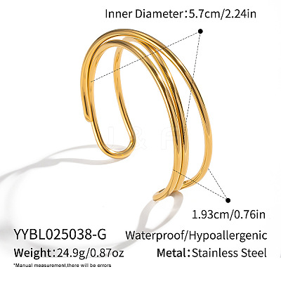 Minimalist 304 Stainless Steel Open Cuff Bracelets for Women VX8424-1-1