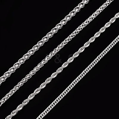 4Pcs 4 Styles 304 Stainless Steel Choker Necklaces for Women NJEW-TA0001-21-1