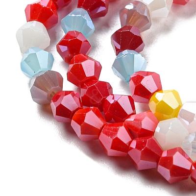 Opaque Solid Color Electroplate Glass Beads Strands GLAA-F029-P4mm-C16-1