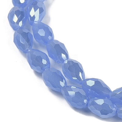 Opaque Solid Color Electroplate Glass Beads Strands LS-EGLA-N013-J10mm-B06-1