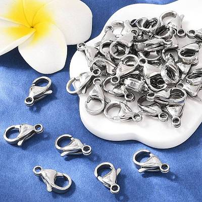 Tarnish Resistant 304 Stainless Steel Lobster Claw Clasps STAS-AB16-1