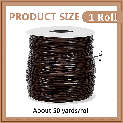 50 Yards Cowhide Leather Jewelry Cord WL-BC0001-03A-1