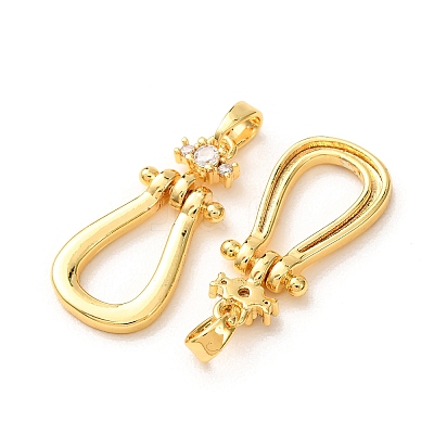 Brass Micro Pave Clear Cubic Zirconia Pendants KK-A304-28C-G-1