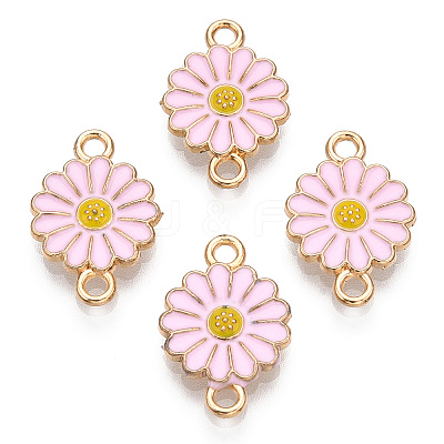Zinc Alloy Enamel Sunflower Connector Charms ENAM-E011-01KCG-04-1
