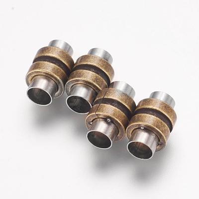 304 Stainless Steel Magnetic Clasps with Glue-in Ends STAS-F124-02-1