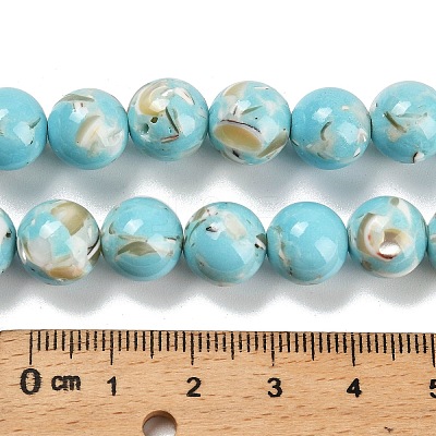 Assembled Synthetic Stone and Trochus Shell Beads Strands G-B128-08D-06-1