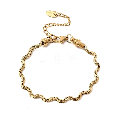304 Stainless Steel Singapore Chains Bracelets for Women BJEW-A158-02I-G-1