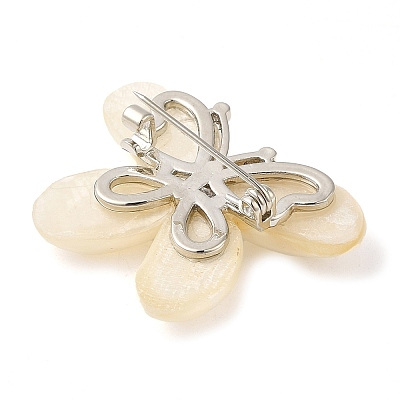 Butterfly Natural White Shell Brooches JEWB-E031-05P-1