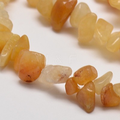 Natural Yellow Aventurine Chip Beads Strands X-G-L269-36-1
