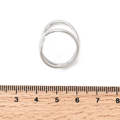 5Pcs 304 Stainless Steel Open Cuff Rings for Women RJEW-K313-07P-1