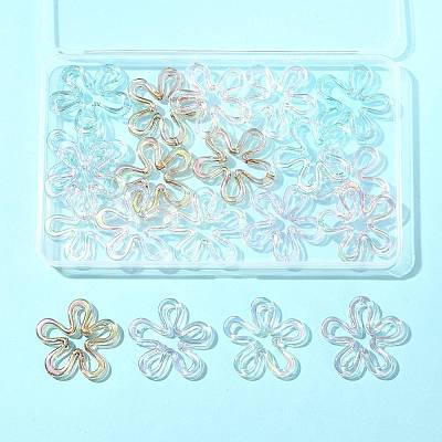 20Pcs 5 Colors Plated UV Acrylic Beads TACR-FS0001-66-1