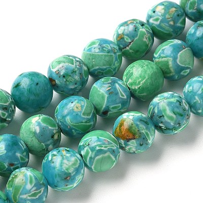 Dyed Synthetic Imperial Jasper Beads Strands G-C168-02C-1