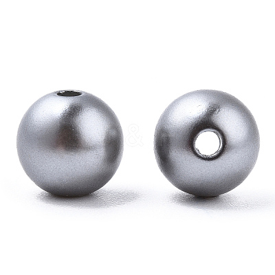 Spray Painted ABS Plastic Imitation Pearl Beads OACR-T015-05B-02-1