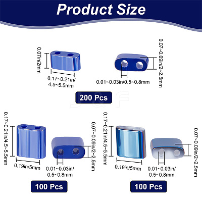 400Pcs 3 Style 2-Hole Glass Seed Beads SEED-CN0001-23-1