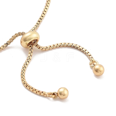 Brass Pave Clear Cubic Zirconia Teardrop Box Chain Slider Bracelets BJEW-YWC0002-07G-1