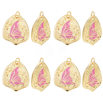 8Pcs Rack Plating Brass Enamel Pendants KK-BBC0020-68-1