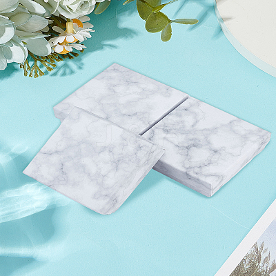 3Pcs Marble Texture Cardboard Jewelry Gift Boxes CBOX-LP0001-07-1