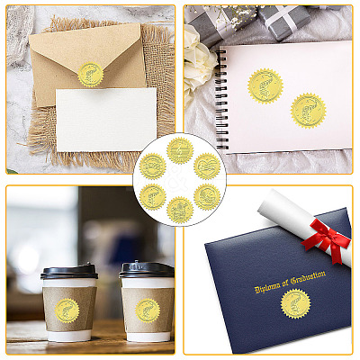 6 Patterns Aluminium-foil Paper Adhesive Embossed Stickers DIY-WH0451-012-1