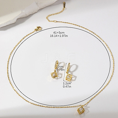Cube 304 Stainless Steel Jewerly Set FS-WG4EAB4-01-1