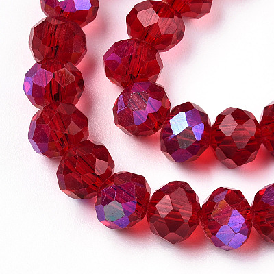 Electroplate Glass Beads Strands X-EGLA-A034-T10mm-L20-1