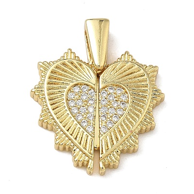 Brass Micro Pave Cubic Zirconia Pendants KK-L257-08G-01-1