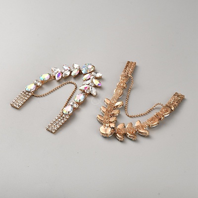 Alloy & Acrylic Rhinestone Boot Strap Chains AJEW-WH0609-106G-01-1
