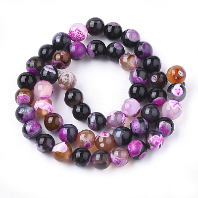 Natural Fire Crackle Agate Beads Strands G-S346-8mm-01-1