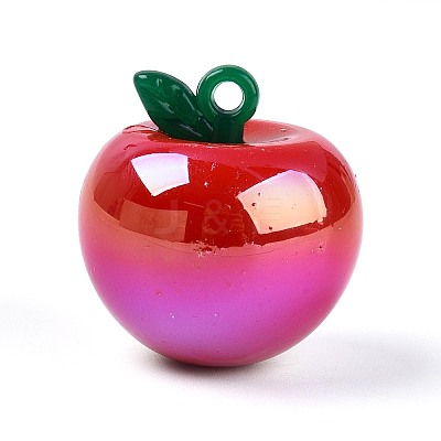 Plating Opaque Acrylic Pendants PACR-T018-02B-1
