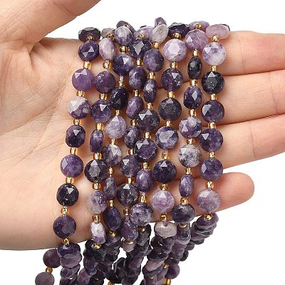 Natural Lepidolite Beads Strands G-C116-A09-02-1