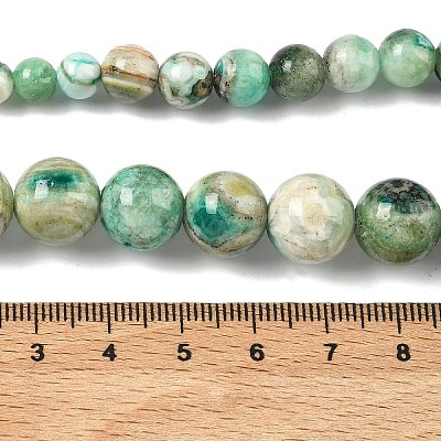Natural Green Line Jasper Graduated Round Beaded Necklaces NJEW-F368-01P-1