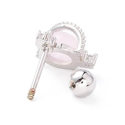 Planet Cat Eye Stud Earrings for Women EJEW-A065-02P-1