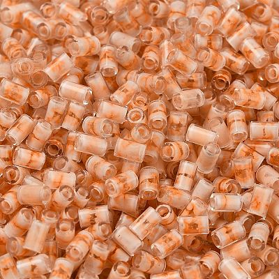 Two Tone Inside Colours Transparent Glass Seed Beads SEED-C004-05E-1