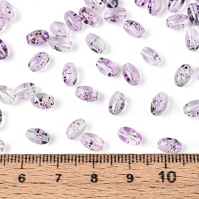 Baking Paint Transparent Glass Beads DGLA-T004-06B-1