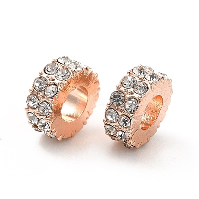Rack Plating Alloy Rhinestone European Beads PALLOY-P289-29RG-1