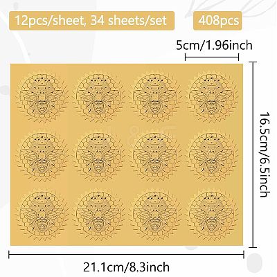34 Sheets Self Adhesive Gold Foil Embossed Stickers DIY-WH0509-069-1