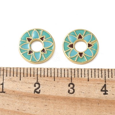 Brass Enamel Beads KK-P290-31G-02-1