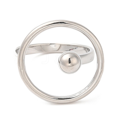 Brass Ring Open Cuff Ring for Women RJEW-G288-09P-1