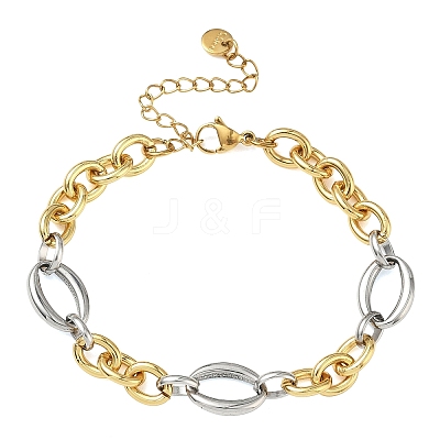 304 Stainless Steel Figaro Chain Bracelets for Women BJEW-A169-09GP-1