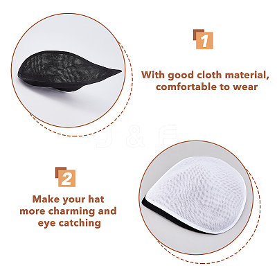 2Pcs 2 Colors Cloth Fascinator Hat Base for Millinery AJEW-HS0001-05-1