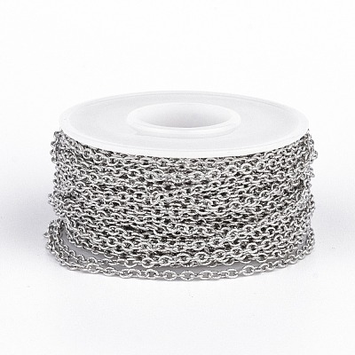 Tarnish Resistant 304 Stainless Steel Textured Cable Chains CHS-H007-42P-1