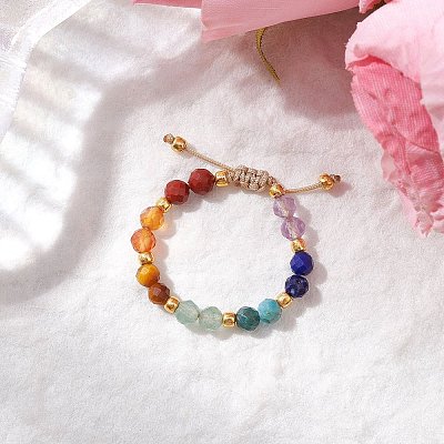 Adjustable Gemstone Finger Rings for Women RJEW-JR00874-02-1